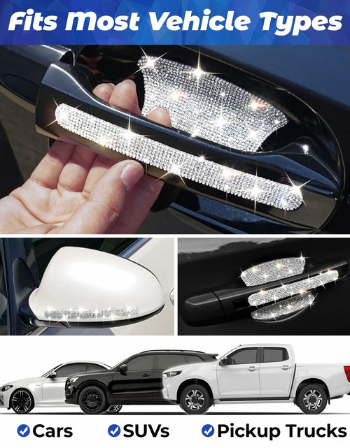 Load image into Gallery viewer, MUPEAK Car Door Handle Protector 10PCS White Sparkling Rhinestone Universal
