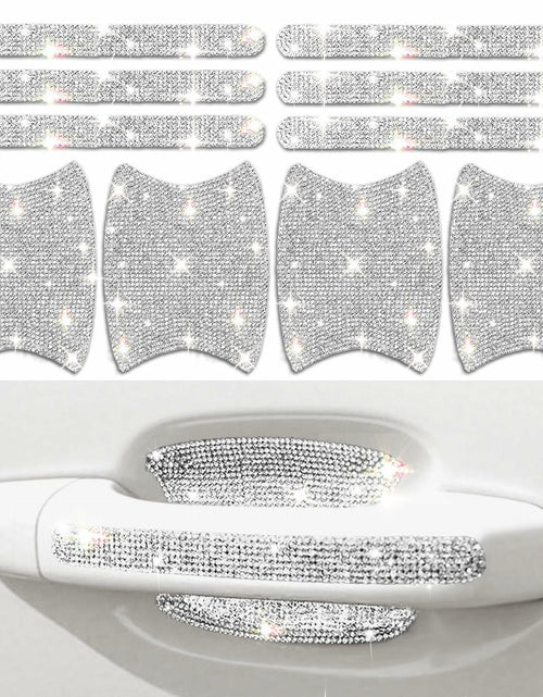Load image into Gallery viewer, MUPEAK Car Door Handle Protector 10PCS White Sparkling Rhinestone Universal
