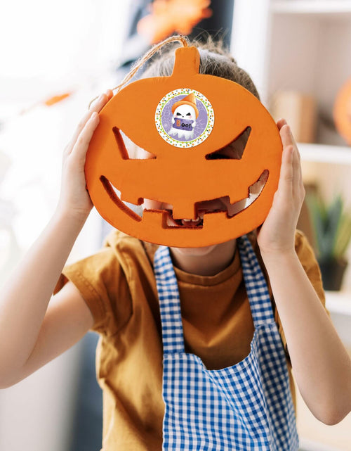 Load image into Gallery viewer, ZAEW Halloween Sticker Roll 500pcs 1.5" Colored Ghosts Round Decals
