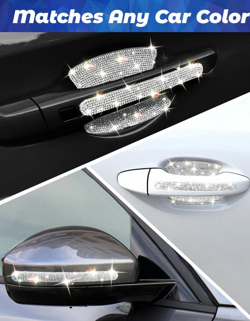 Load image into Gallery viewer, MUPEAK Car Door Handle Protector 10PCS White Sparkling Rhinestone Universal
