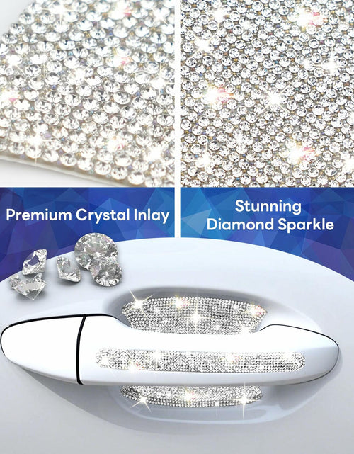 Load image into Gallery viewer, MUPEAK Car Door Handle Protector 10PCS White Sparkling Rhinestone Universal
