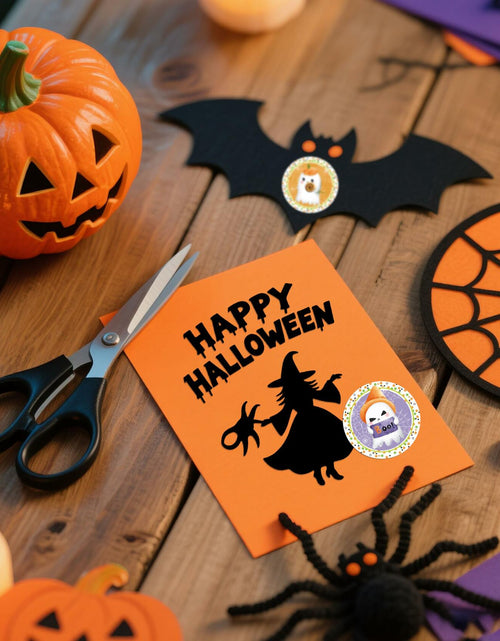 Load image into Gallery viewer, ZAEW Halloween Sticker Roll 500pcs 1.5" Colored Ghosts Round Decals
