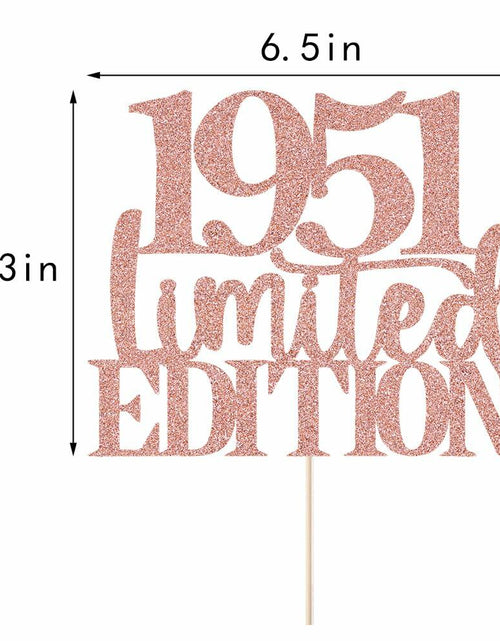 Load image into Gallery viewer, Yetxel Limited EDITION 1951 75th Birthday Cake Topper Rose Gold Glitter
