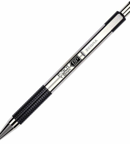 Zebra Pen F-301 Bold 1.6mm Stainless Steel Retractable Ballpoint 1-Pack Black