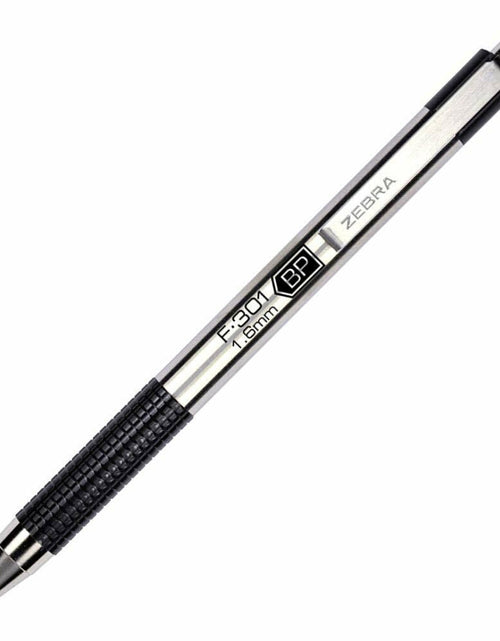 Load image into Gallery viewer, Zebra Pen F-301 Bold 1.6mm Stainless Steel Retractable Ballpoint 1-Pack Black
