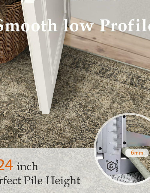 Load image into Gallery viewer, WondRg 2x3 Washable Non-Slip Low Pile Vintage Area Rug Beige

