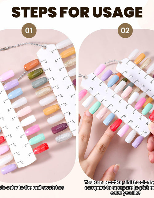 Load image into Gallery viewer, Qulkws 6 Sets 216 Tips Clear Double Layer Nail Color Swatch Practice Chart
