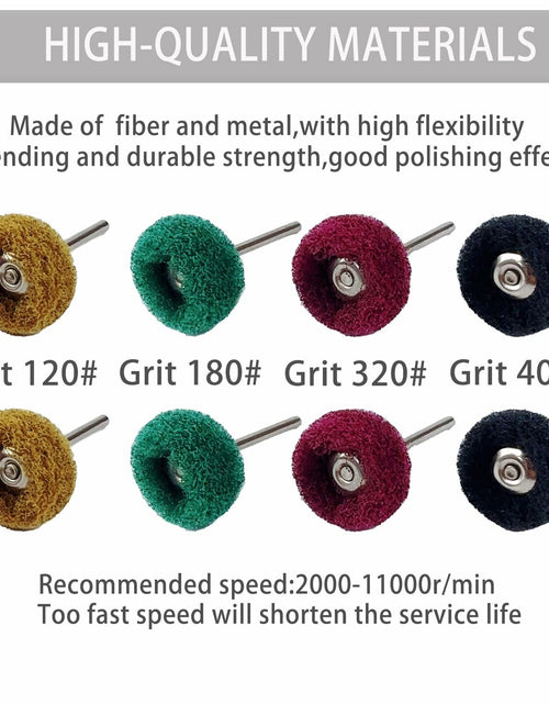 Load image into Gallery viewer, VZLQZJMKY 114 Pcs Wool Polishing Wheel Kit Rotary Tools 1/8" Shank Resin

