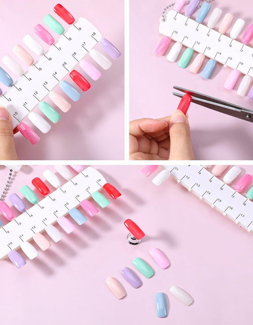 Load image into Gallery viewer, Qulkws 6 Sets 216 Tips Clear Double Layer Nail Color Swatch Practice Chart

