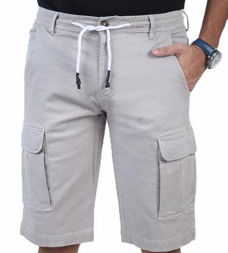 CHARBONNIER Men's Cargo Shorts Performance Series 100% Cotton LT Grey Size 38