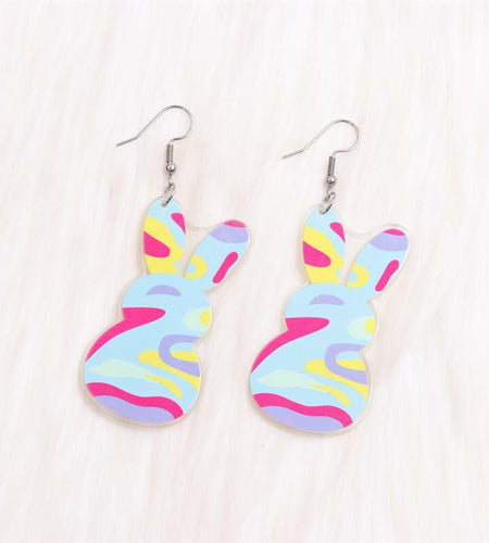 xuzhiyuan Happy Easter Acrylic Rabbit Carrot Basket Drop Earrings
