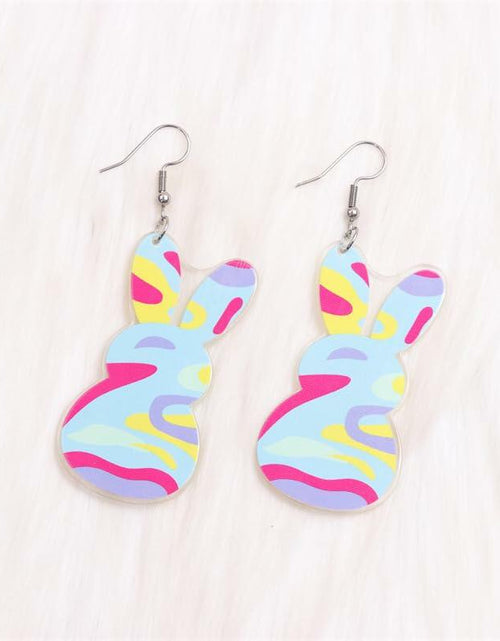 Load image into Gallery viewer, xuzhiyuan Happy Easter Acrylic Rabbit Carrot Basket Drop Earrings
