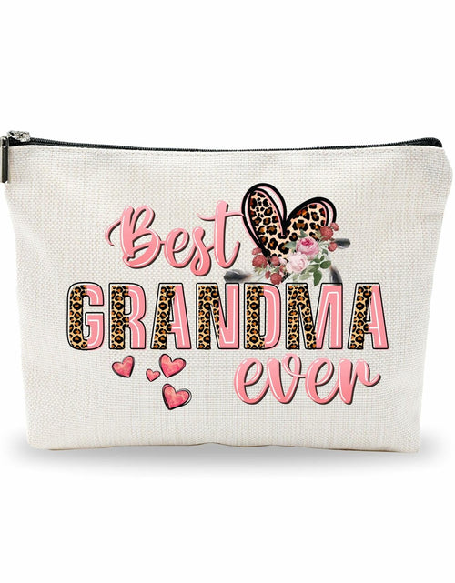 Load image into Gallery viewer, Nuckxy Best Grandma Ever Cosmetic Bag Pink Leopard Print
