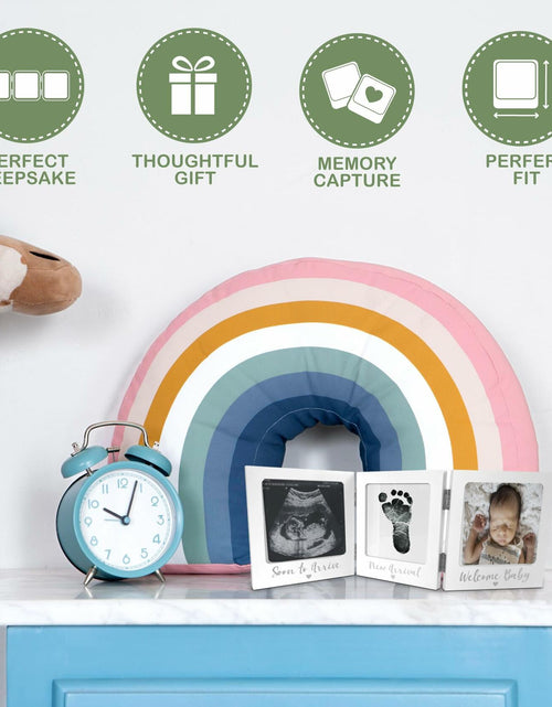 Load image into Gallery viewer, Sonogram Picture Frame with Inkless Hand Footprint Kit Gender Neutral Baby Decor
