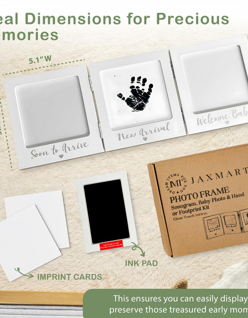 Load image into Gallery viewer, Sonogram Picture Frame with Inkless Hand Footprint Kit Gender Neutral Baby Decor
