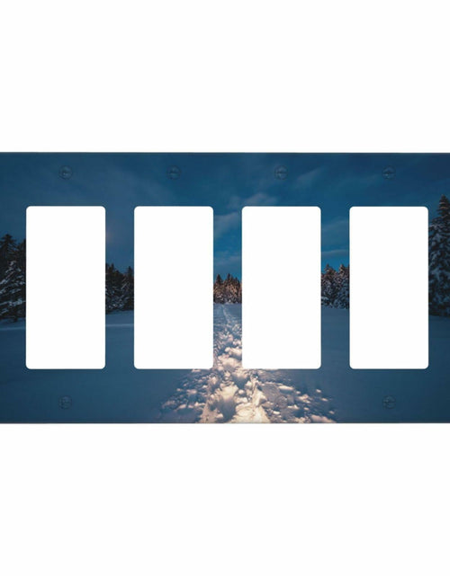 Load image into Gallery viewer, Wpshijia Light Switch Cover Wilderness Snow Cedar Moonlight Forest 4 Gang Switch
