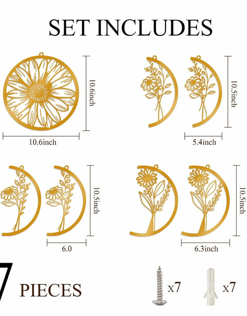 Load image into Gallery viewer, Cpcdaosk Moon Flower Metal Wall Decor Boho Moon Phase Art Indoor Home
