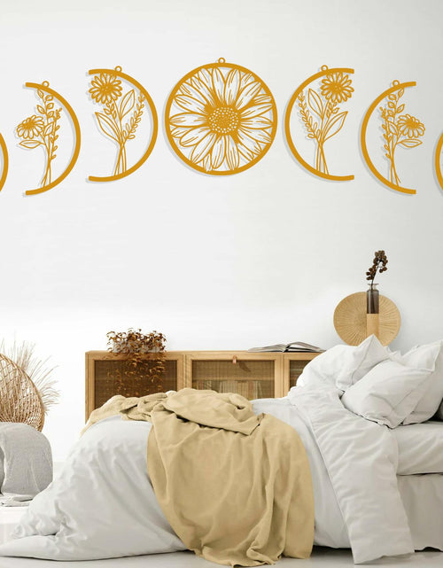 Load image into Gallery viewer, Cpcdaosk Moon Flower Metal Wall Decor Boho Moon Phase Art Indoor Home
