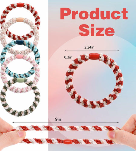 Beaded Ponytail Holder, Cute Hair Ties for Women, 10PCS Elasticity Ponytail