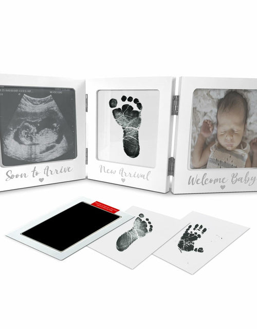 Load image into Gallery viewer, Sonogram Picture Frame with Inkless Hand Footprint Kit Gender Neutral Baby Decor
