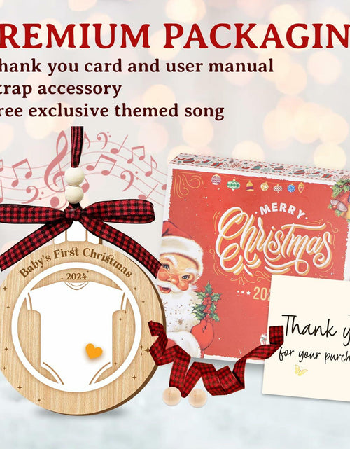 Load image into Gallery viewer, DEARMINE Baby First Christmas Ornament 2024 Wood Writable Newborn Gift
