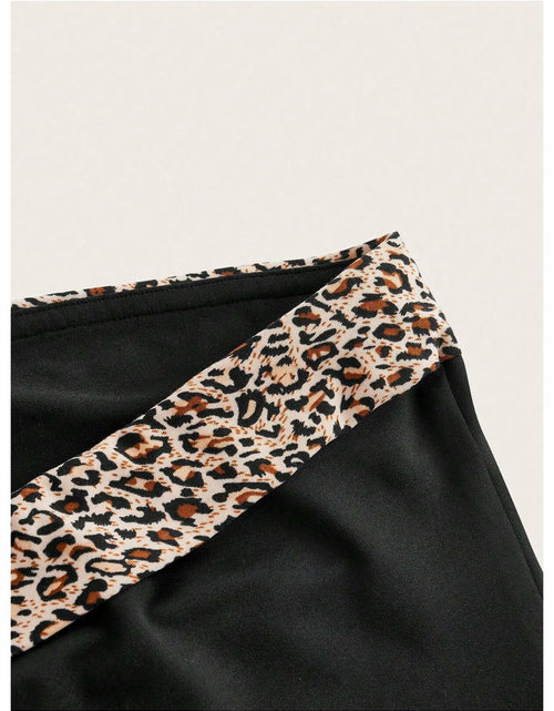 Load image into Gallery viewer, BEAUDRM Women's Leopard Crop Tube Top Strapless Sleeveless Black Size L

