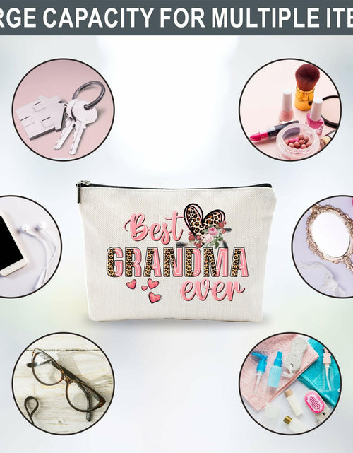 Load image into Gallery viewer, Nuckxy Best Grandma Ever Cosmetic Bag Pink Leopard Print
