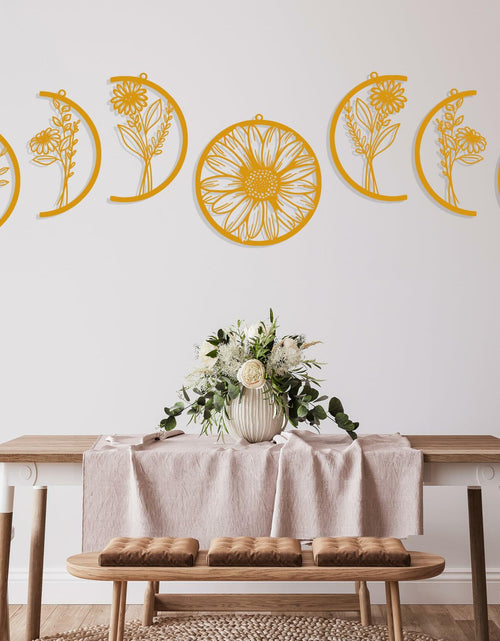 Load image into Gallery viewer, Cpcdaosk Moon Flower Metal Wall Decor Boho Moon Phase Art Indoor Home

