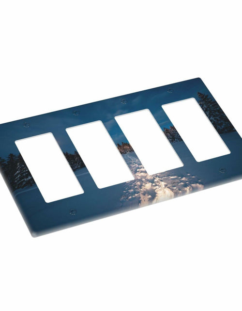 Load image into Gallery viewer, Wpshijia Light Switch Cover Wilderness Snow Cedar Moonlight Forest 4 Gang Switch
