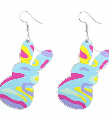 xuzhiyuan Happy Easter Acrylic Rabbit Carrot Basket Drop Earrings