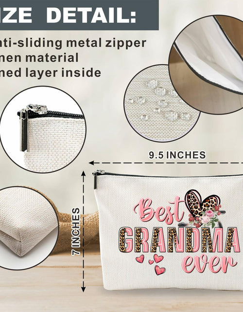 Load image into Gallery viewer, Nuckxy Best Grandma Ever Cosmetic Bag Pink Leopard Print
