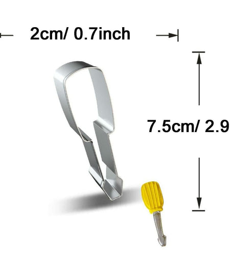 WJSYSHOP Screwdriver Shape Cookie Cutter Stainless Steel Silver