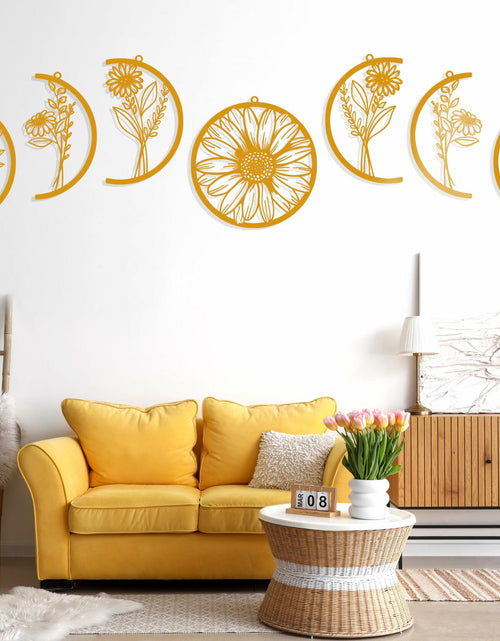 Load image into Gallery viewer, Cpcdaosk Moon Flower Metal Wall Decor Boho Moon Phase Art Indoor Home
