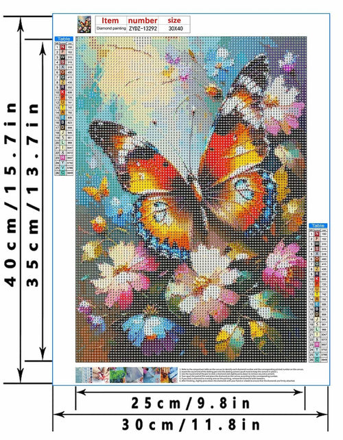 Load image into Gallery viewer, LYKEJI Butterfly Diamond Painting Kit 11.8x15.7 Inch Colorful 5D Full Round
