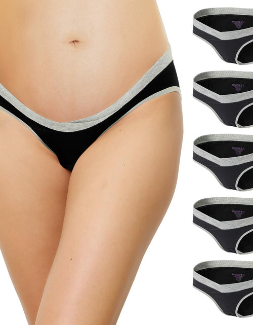 Load image into Gallery viewer, INNERSY Women's Maternity Underwear Cotton Soft Breathable 5 Pack Black Size S
