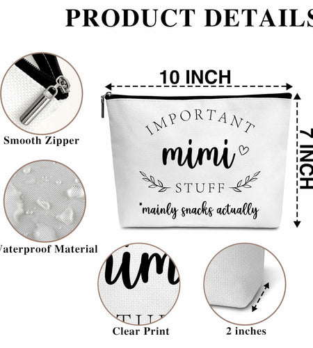 Gifts for Mimi Makeup Cosmetic Bag for Women Best Mimi Ever Grandma Gift C07