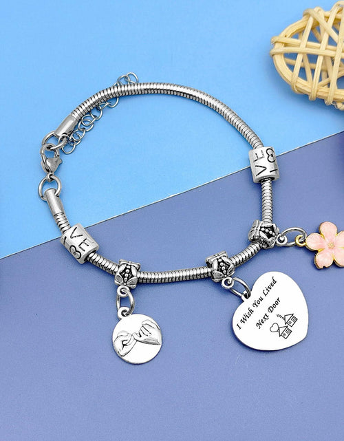 Load image into Gallery viewer, DlaeKua Silver Stainless Steel Friendship Bracelet Christmas Theme Women
