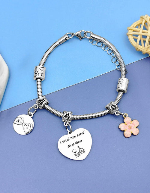 Load image into Gallery viewer, DlaeKua Silver Stainless Steel Friendship Bracelet Christmas Theme Women
