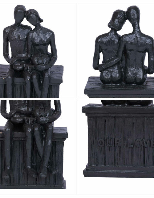 Load image into Gallery viewer, PUHOZN Iron Couple Statue - Cast Iron Couple Sculpture Wedding Modern Abstract
