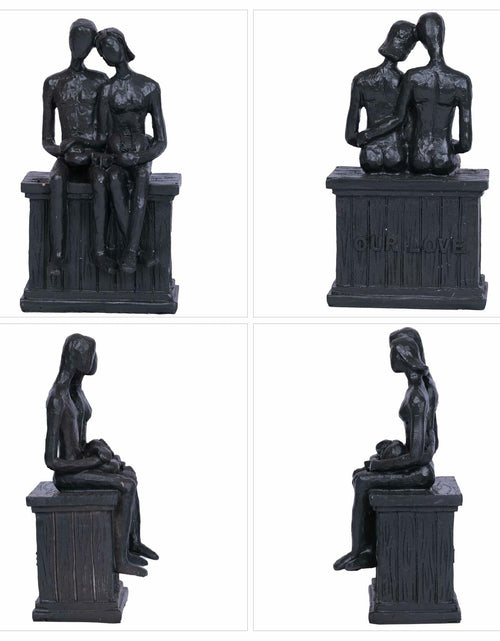 Load image into Gallery viewer, PUHOZN Iron Couple Statue - Cast Iron Couple Sculpture Wedding Modern Abstract

