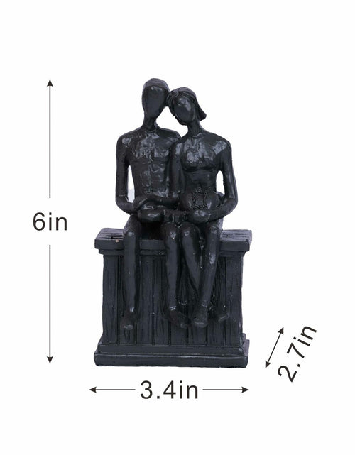 Load image into Gallery viewer, PUHOZN Iron Couple Statue - Cast Iron Couple Sculpture Wedding Modern Abstract
