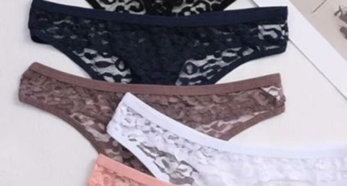 Load image into Gallery viewer, SOLY HUX Women Lace Sheer Thong Panties 3 Pack Low Rise Multicolor L
