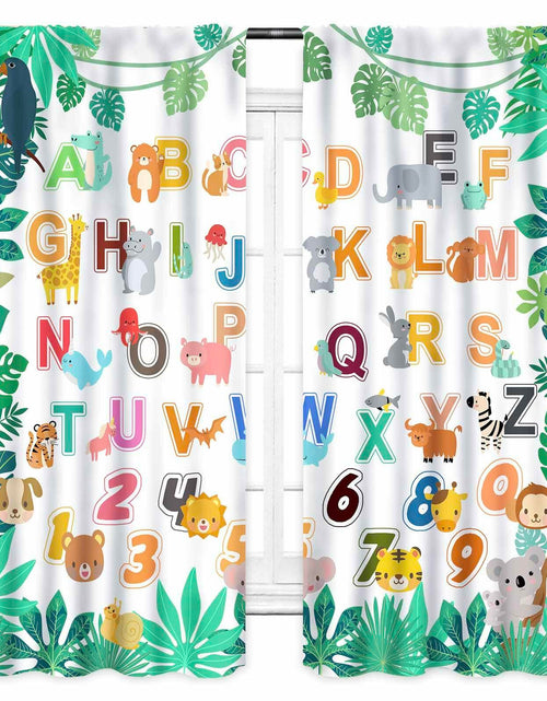 Load image into Gallery viewer, Lnepty Kids Alphabet ABC Curtains Woodland Animal Nursery 2pcs 42x45
