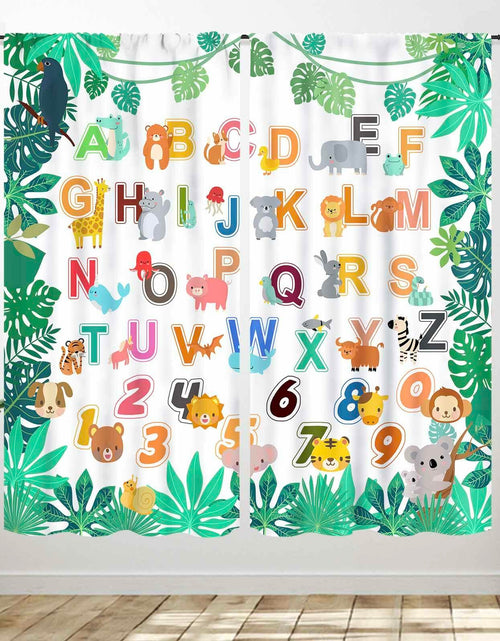 Load image into Gallery viewer, Lnepty Kids Alphabet ABC Curtains Woodland Animal Nursery 2pcs 42x45
