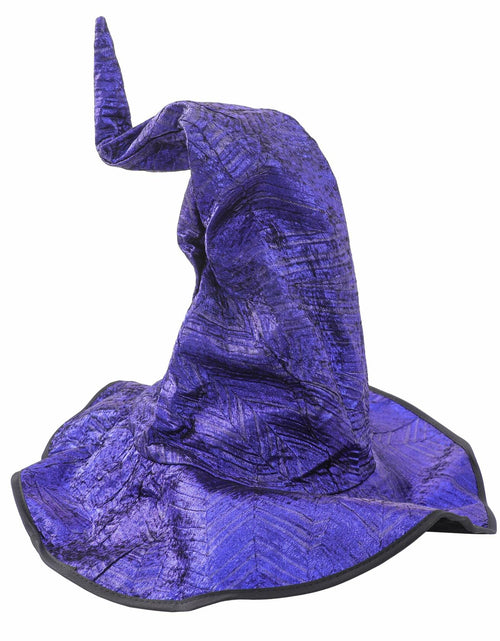 Load image into Gallery viewer, RENEMEGO Purple Witch Hat Ruched Halloween Costume Adult Cosplay LARP
