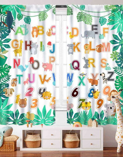 Load image into Gallery viewer, Lnepty Kids Alphabet ABC Curtains Woodland Animal Nursery 2pcs 42x45
