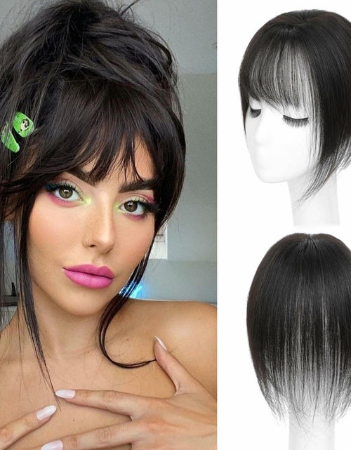Load image into Gallery viewer, BUPPLER 360° 3D Hair Topper with Bangs for Thinning Hair 5x10 Brown Black
