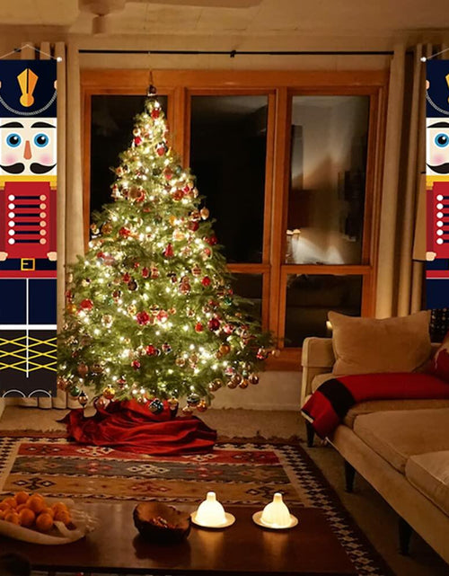 Load image into Gallery viewer, Nutcracker Christmas Banner Porch Sign Front Door Indoor Outdoor Decor
