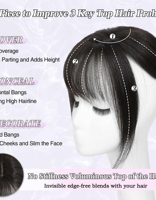 Load image into Gallery viewer, BUPPLER 360° 3D Hair Topper with Bangs for Thinning Hair 5x10 Brown Black

