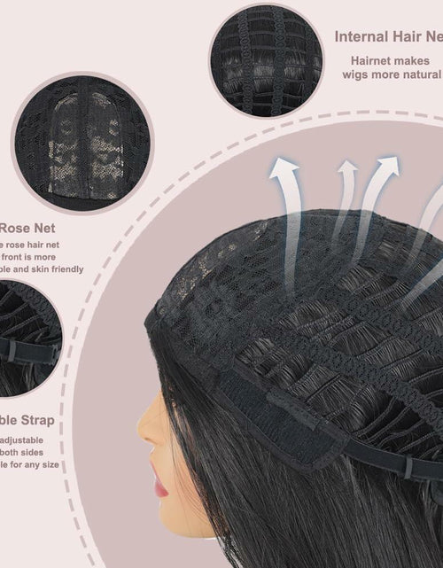Load image into Gallery viewer, Morticia Long Straight Braided Wig Girls Middle Part Costume Holiday Party
